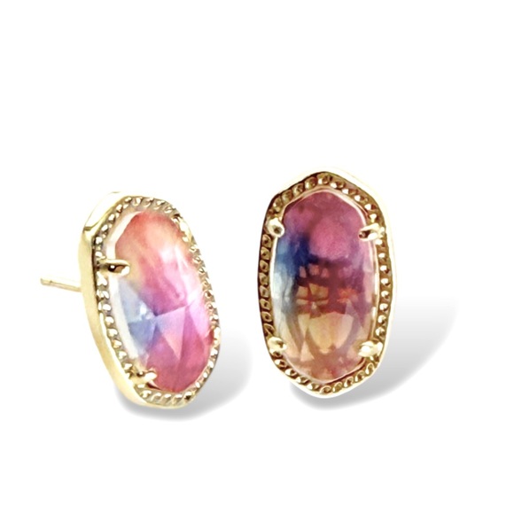 Kendra Scott Ellie watercolor Illusion earrings in gold. NWOT - Picture 1 of 5